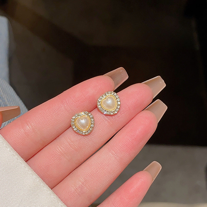 Faux Pearl Diamond Earrings for Women