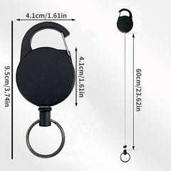 Telescopic Keychain Anti-theft Steel Wire Carabiner Buckle