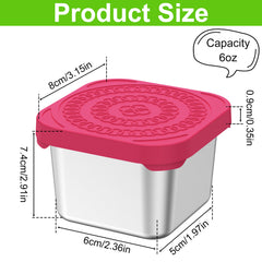 4pcs Stainless Steel Snack Containers with Silicone Lids Leakproof