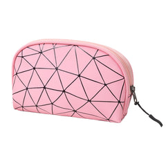 PU Geometric Pattern Makeup Bag For Women Travel Toiletries Storage