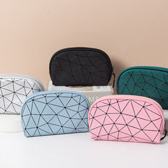 PU Geometric Pattern Makeup Bag For Women Travel Toiletries Storage