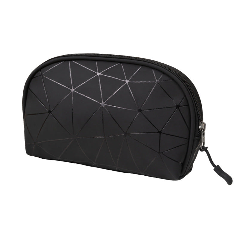 PU Geometric Pattern Makeup Bag For Women Travel Toiletries Storage