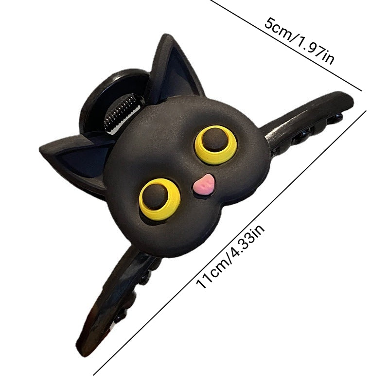 1Pc 4 33in Plastic Hair Clips Cat Animal Hairpin Women Hollow Geometric Cartoon