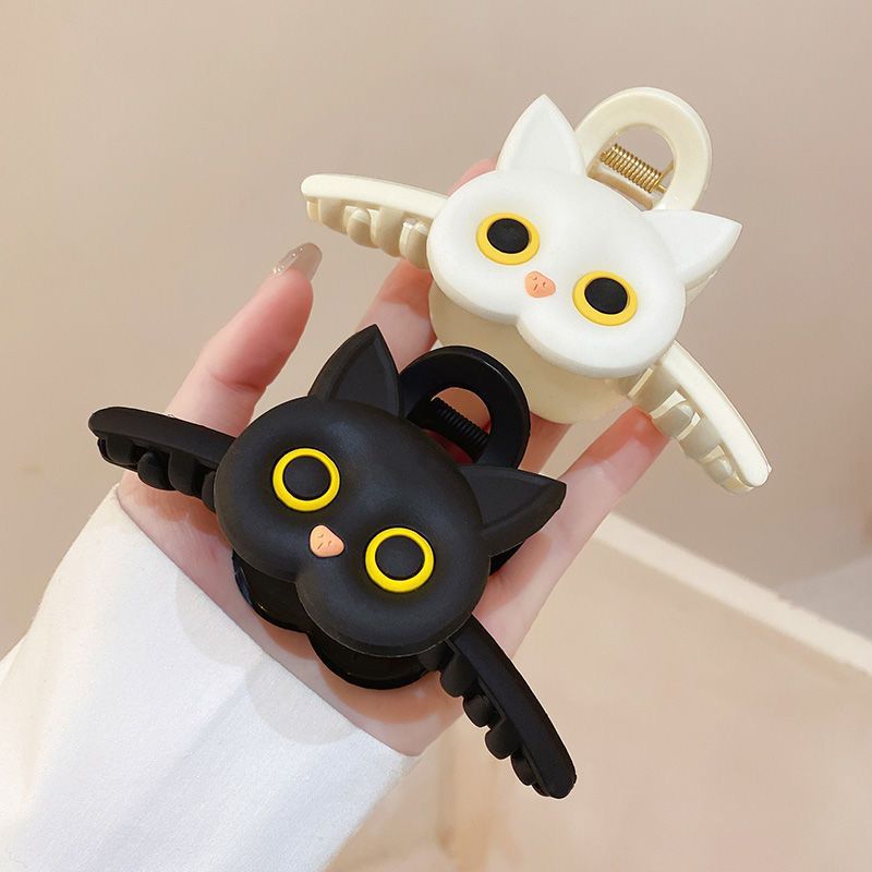 1Pc 4 33in Plastic Hair Clips Cat Animal Hairpin Women Hollow Geometric Cartoon