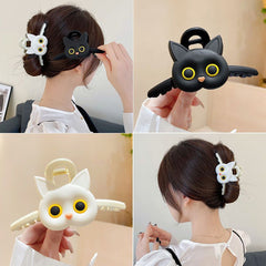 1Pc 4 33in Plastic Hair Clips Cat Animal Hairpin Women Hollow Geometric Cartoon
