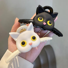 1Pc 4 33in Plastic Hair Clips Cat Animal Hairpin Women Hollow Geometric Cartoon