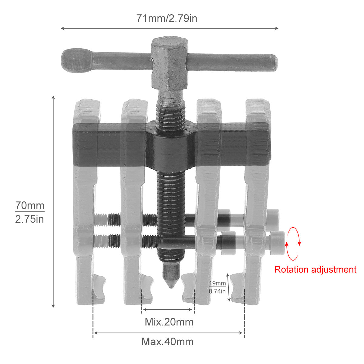 5 08 Cm Two Claw Puller for Bearing Maintenance