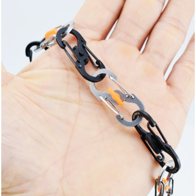 3pcs Metal Keychain Lock S-shaped Buckle Camping Hiking