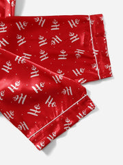 2pcs Girls Christmas Red Pajamas Set
