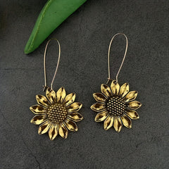 Boho Sunflower Drop Earrings Party Jewelry Birthday Gift