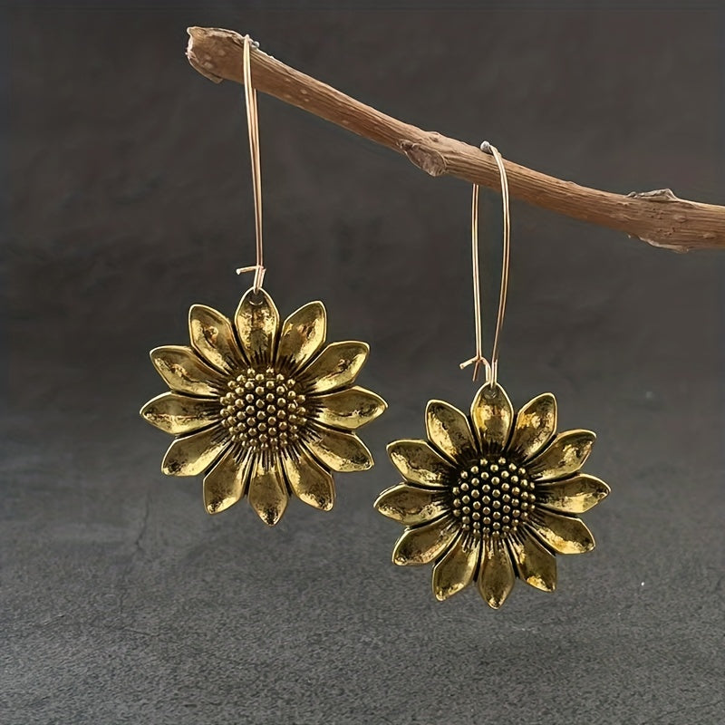 Boho Sunflower Drop Earrings Party Jewelry Birthday Gift
