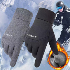 Men Waterproof Cycling Gloves Outdoor Winter Sports Touch Screen Fleece Gloves