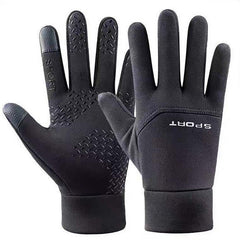 Men Waterproof Cycling Gloves Outdoor Winter Sports Touch Screen Fleece Gloves