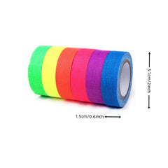 Neon Cloth Tape Fluorescent UV Light 0.6in x16.5ft