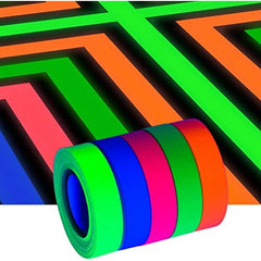 Neon Cloth Tape Fluorescent UV Light 0.6in x16.5ft