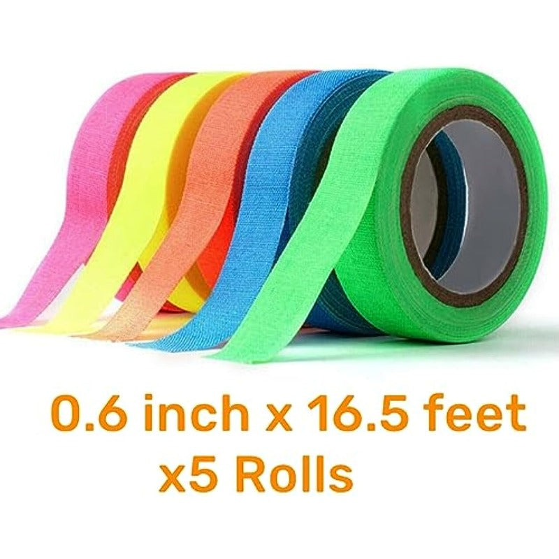 Neon Cloth Tape Fluorescent UV Light 0.6in x16.5ft