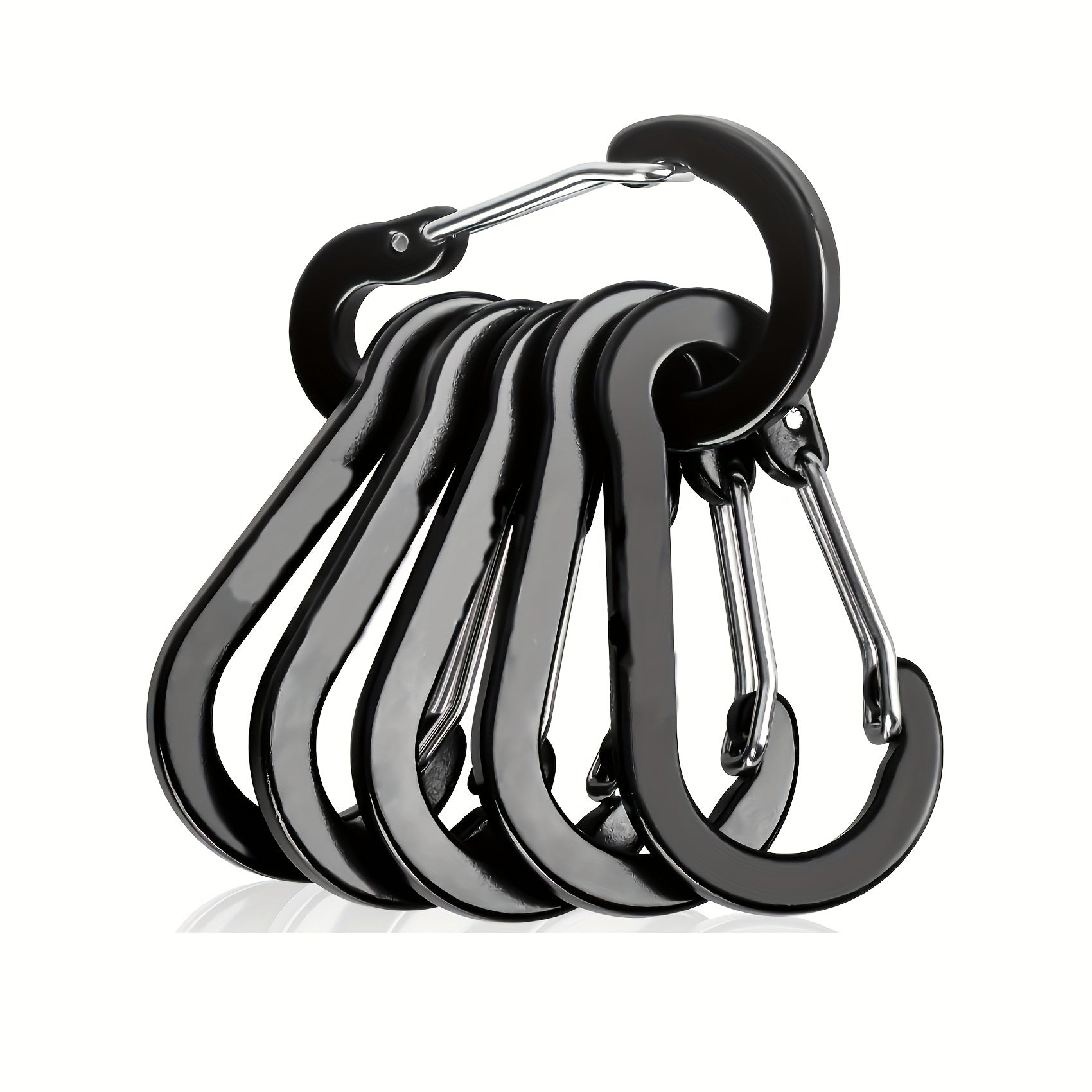 6pcs Steel Carabiner Clips for Outdoor Activities