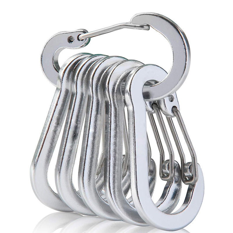 6pcs Steel Carabiner Clips for Outdoor Activities