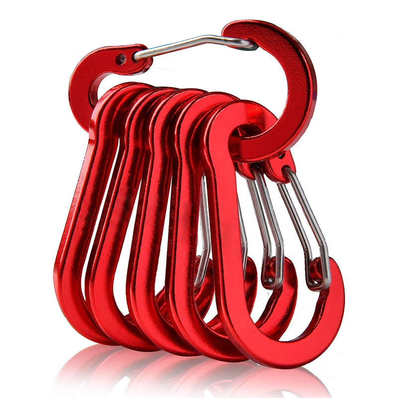 6pcs Steel Carabiner Clips for Outdoor Activities
