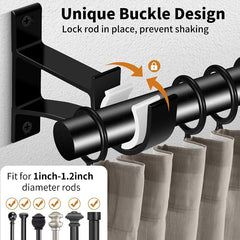 Heavy Duty Curtain Rod Holder for 1-3.05 cm Rod - Set of 16