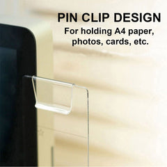 Acrylic Monitor Memo Clip Set Left/Right Monitor Message Board