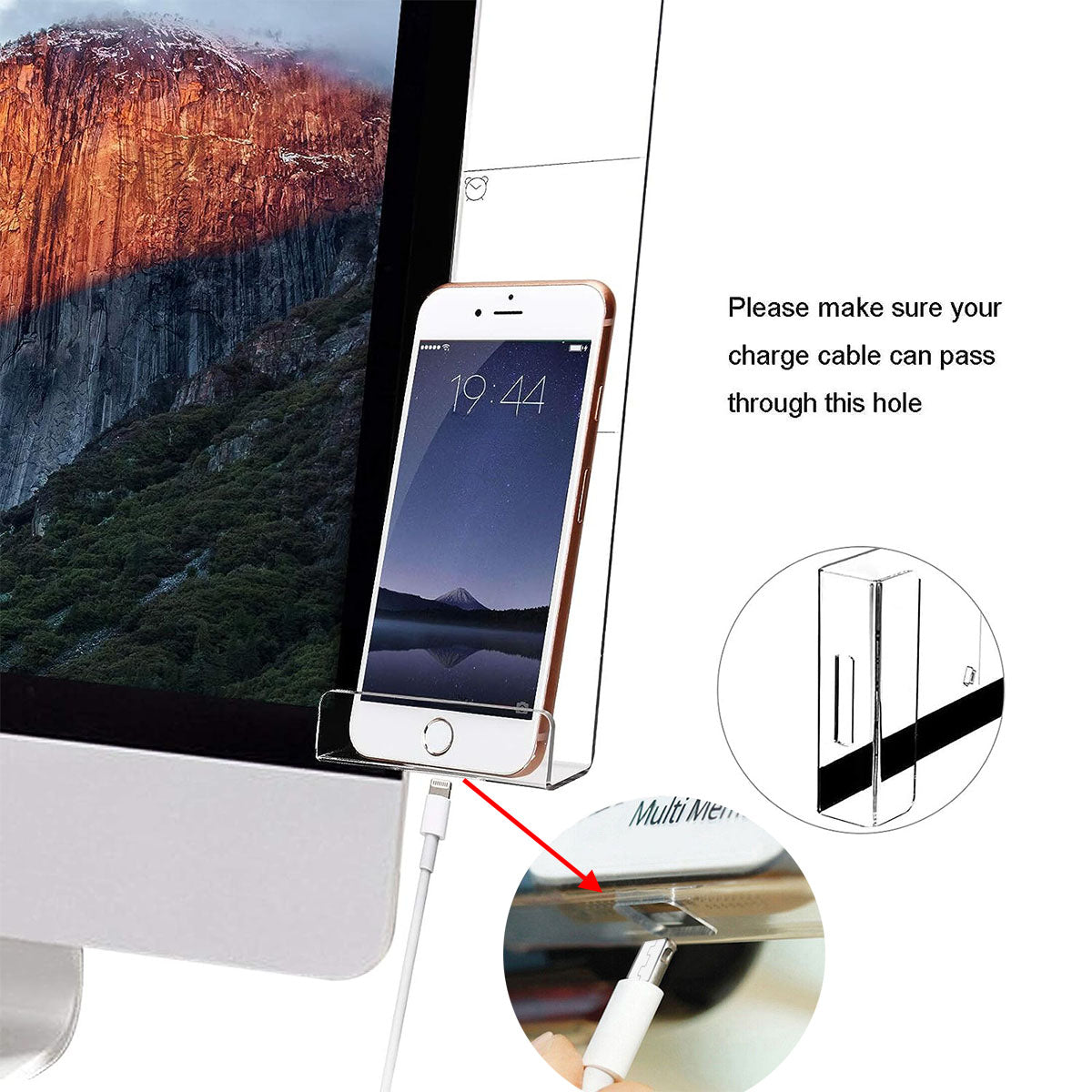 Acrylic Monitor Memo Clip Set Left/Right Monitor Message Board