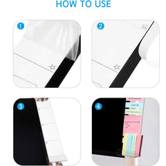 Acrylic Monitor Memo Clip Set Left/Right Monitor Message Board