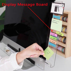 Acrylic Monitor Memo Clip Set Left/Right Monitor Message Board
