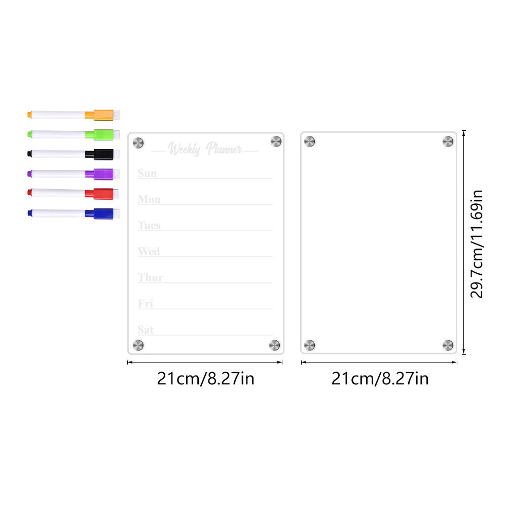 3D Magnetic Suction Acrylic Week Planner Note Board