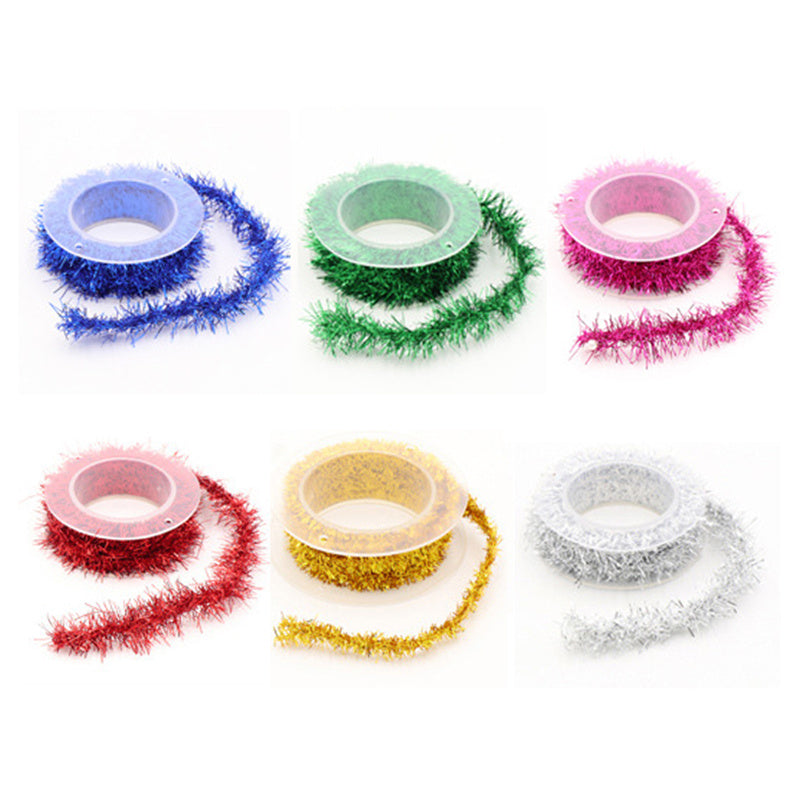 Christmas Tinsel Ribbon Metallic Garland Glitter for Party Decorations