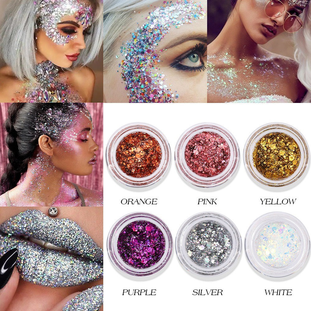Glitter Eyeshadow Gel Cream Pearly Sequins Pigment Body Face Sparkle