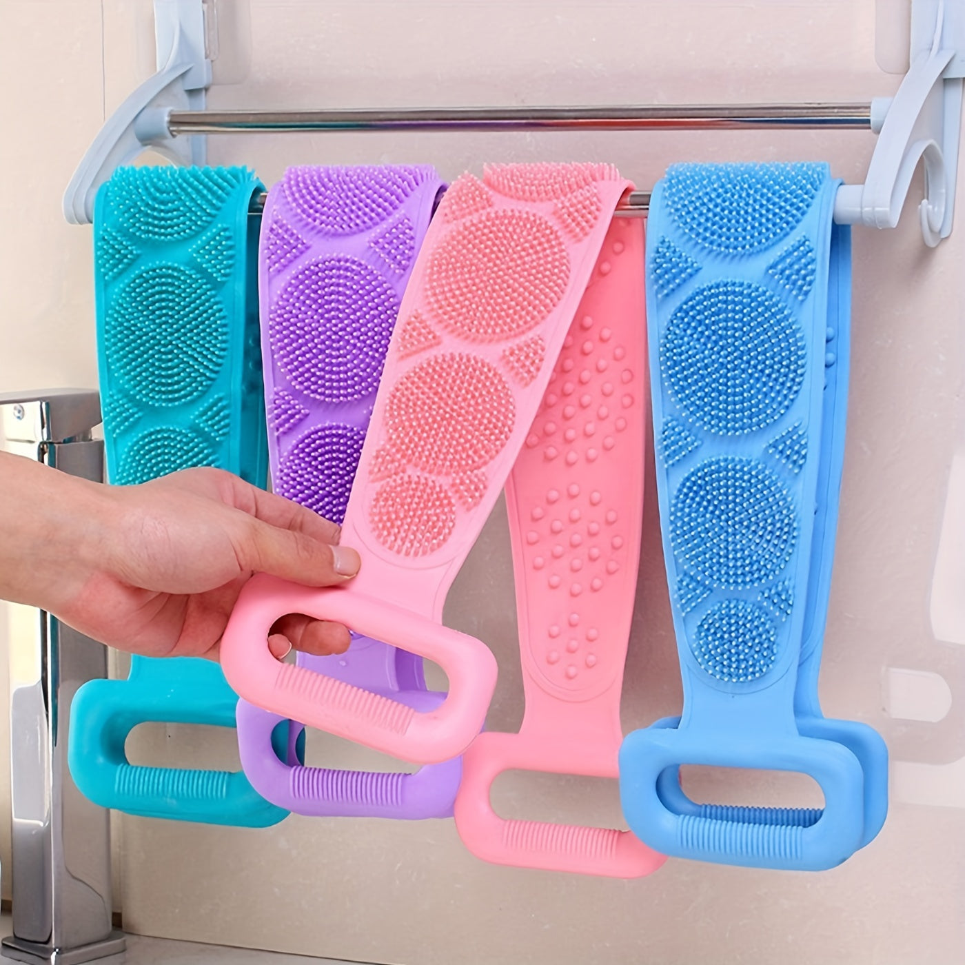 Extended Silicone Body Brush for Exfoliation and Skin Cleaning