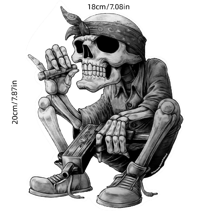 Skull Rapper Bandana Cigar Car Sticker