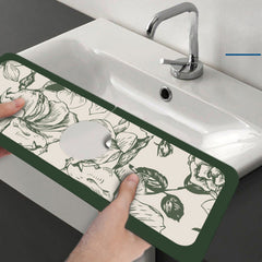 Sink Faucet Drain Mat - Anti slip & Anti mold, Cuttable Rubbing Mat