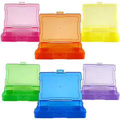 6pcs Transparent Storage Box Portable Organizer with Hinged Lid