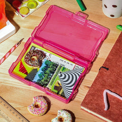 6pcs Transparent Storage Box Portable Organizer with Hinged Lid