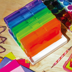 6pcs Transparent Storage Box Portable Organizer with Hinged Lid
