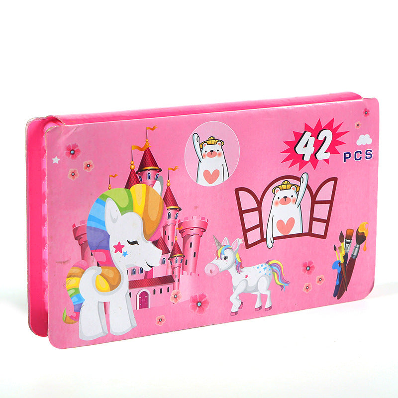 Watercolor Pen 42pcs Set Art Painting Wax Toy Gift Student Stationery