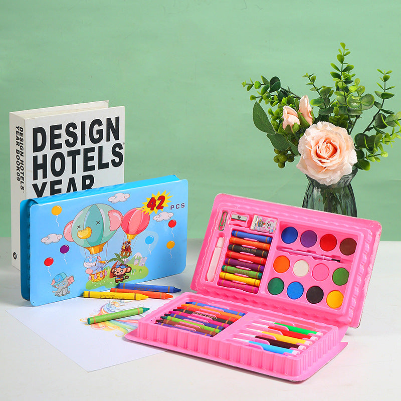 Watercolor Pen 42pcs Set Art Painting Wax Toy Gift Student Stationery
