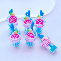 5pcs Resin Luminous Beverage Cup Flat Back Cabochons DIY Craft Decoration