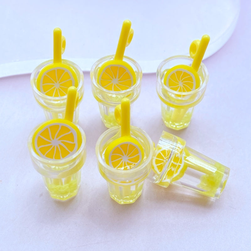 5pcs Resin Luminous Beverage Cup Flat Back Cabochons DIY Craft Decoration