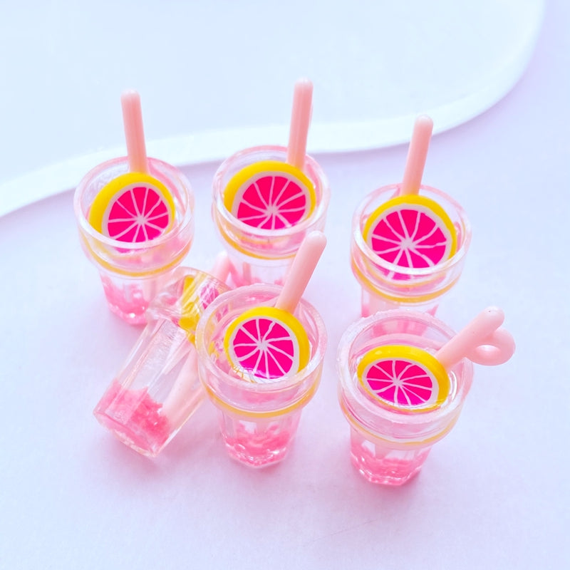 5pcs Resin Luminous Beverage Cup Flat Back Cabochons DIY Craft Decoration