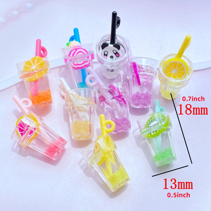 5pcs Resin Luminous Beverage Cup Flat Back Cabochons DIY Craft Decoration