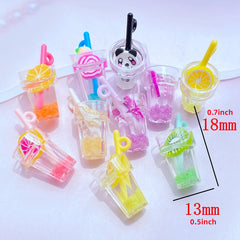 5pcs Resin Luminous Beverage Cup Flat Back Cabochons DIY Craft Decoration