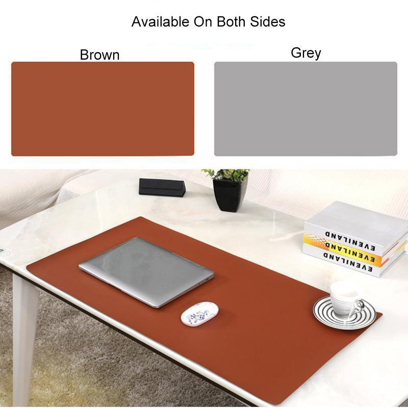 Double-Sided Waterproof Desk Pad Extended Writing Pad Desktop Leather