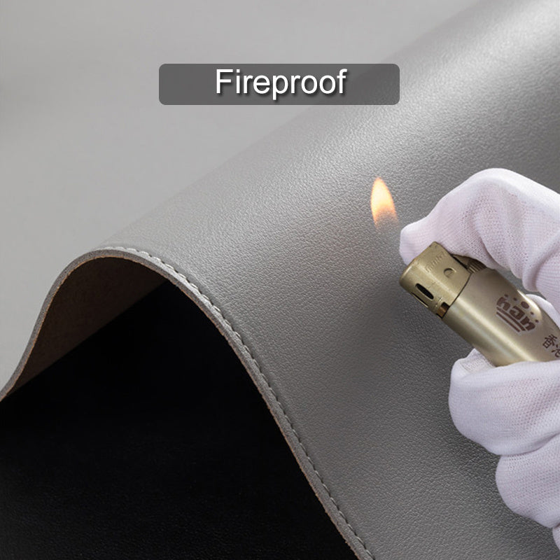 Double-Sided Waterproof Desk Pad Extended Writing Pad Desktop Leather