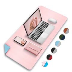 Double-Sided Waterproof Desk Pad Extended Writing Pad Desktop Leather
