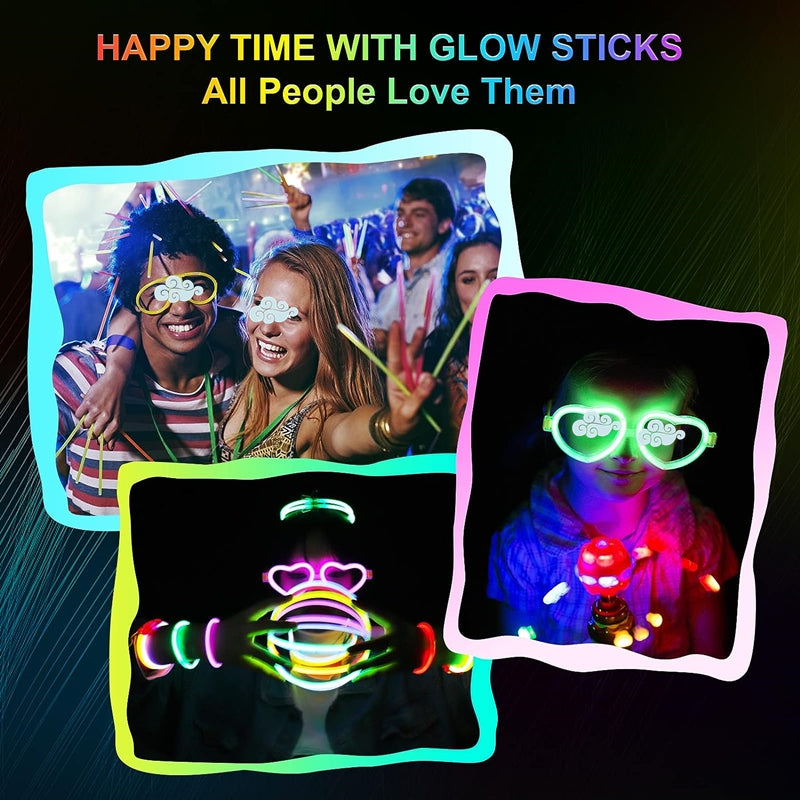 Peabownn 100 200pcs Glow Stick Set With Accessories Party Supplies