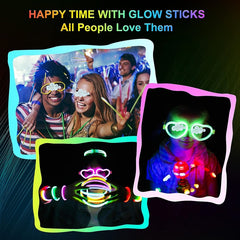 Peabownn 100 200pcs Glow Stick Set With Accessories Party Supplies