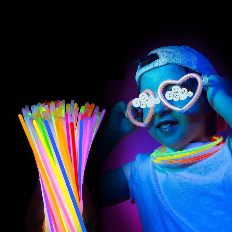 Peabownn 100 200pcs Glow Stick Set With Accessories Party Supplies